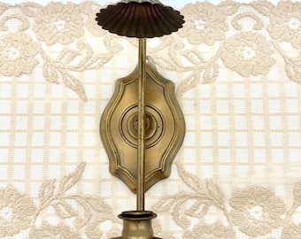 Vintage Brushed Brass HOMCO Candlestick Wall Sconce