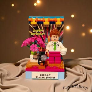 Personalised Birthday Mini Figure Gift,Custom Text Minifigure,Birthday Gift for friend,mom,Boyfriend,girlfriend,Desk decor,Eternal Keepsake