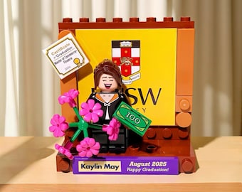 Personalised Graduation Figurine Gifts,Custom Text building blocks,Graduation Gift for Boyfriend,Son,Kids,friend,Desk decor,Eternal Keepsake