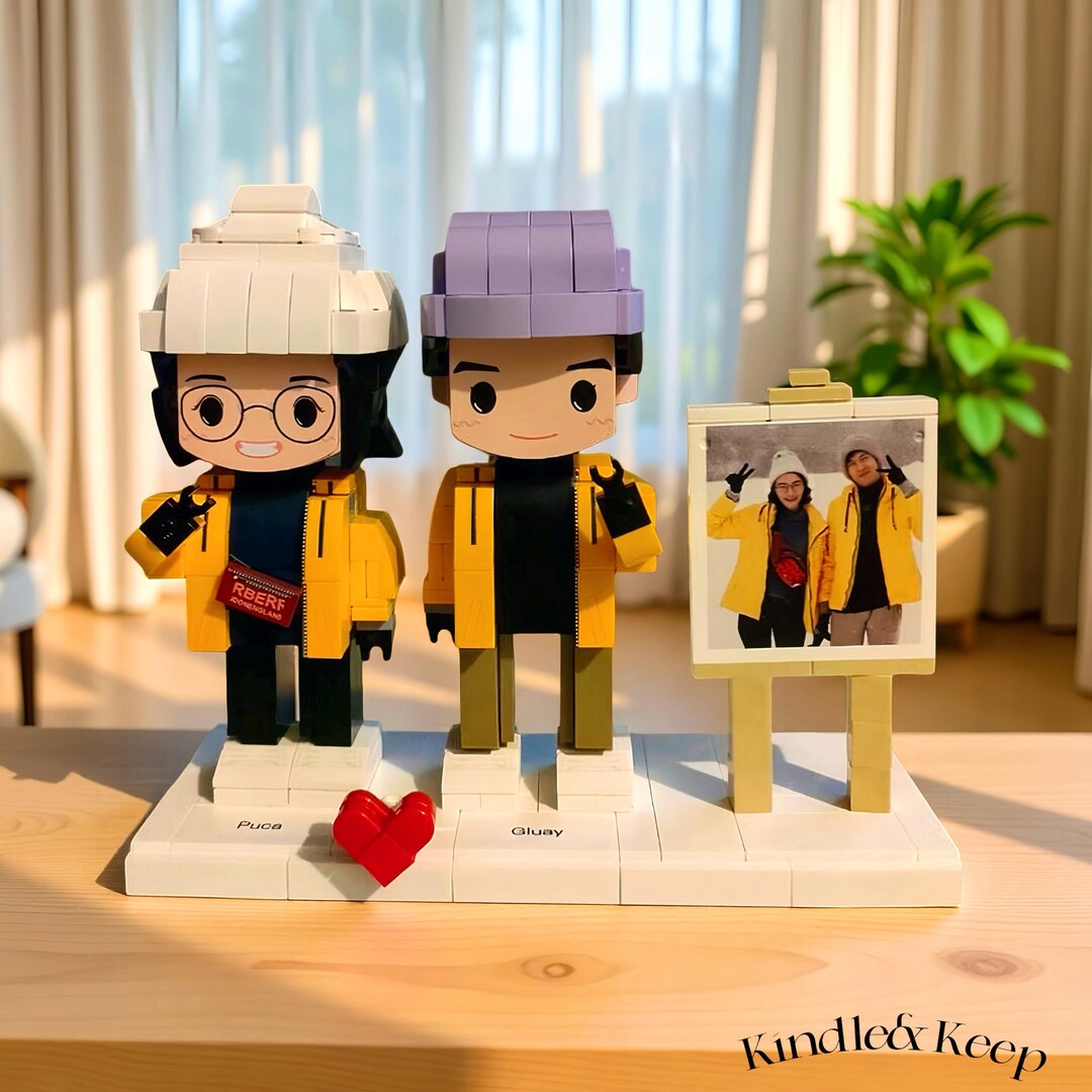 First Date Brick Custom Anniversary Brick Figures With Engraved Frame,personalized ...