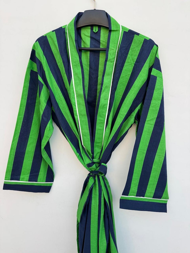 Handmade Women Kimono Boho Bathrobe Dress, Beachwear Comfy Tiger Print Robes pattern 06