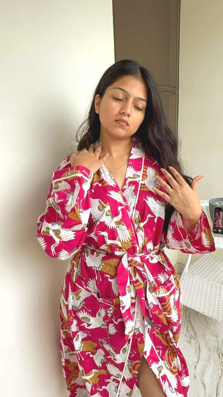 Waffle Dressing Gown Pink - Etsy