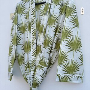 Handmade Women Kimono Boho Bathrobe Dress, Beachwear Comfy Tiger Print Robes pattern 07