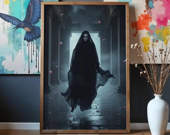 Gotische fantasyposter, poster geïnspireerd op World of Arcadia, kunstprint van een cultband, metalmuziekposter, digitaal printbare poster