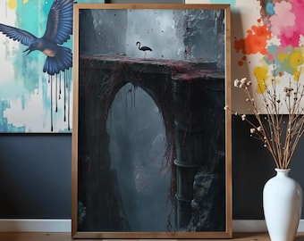 Gotische fantasyposter, poster geïnspireerd op World of Arcadia, kunstprint van een cultband, metalmuziekposter, digitaal printbare poster