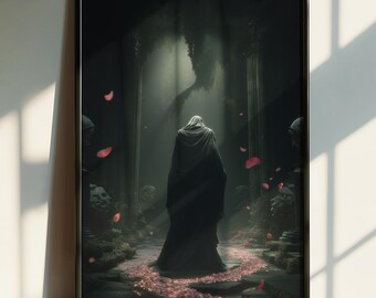 Gotische fantasyposter, poster geïnspireerd op World of Arcadia, kunstprint van een cultband, metalmuziekposter, digitaal printbare poster