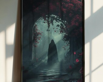 Gotische fantasyposter, poster geïnspireerd op Arcadia, kunstprint van een cultband, metalmuziekposter, digitaal printbare poster