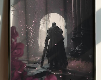 Gotische fantasyposter, poster geïnspireerd op Arcadia, kunstprint van een cultband, metalmuziekposter, digitaal printbare poster