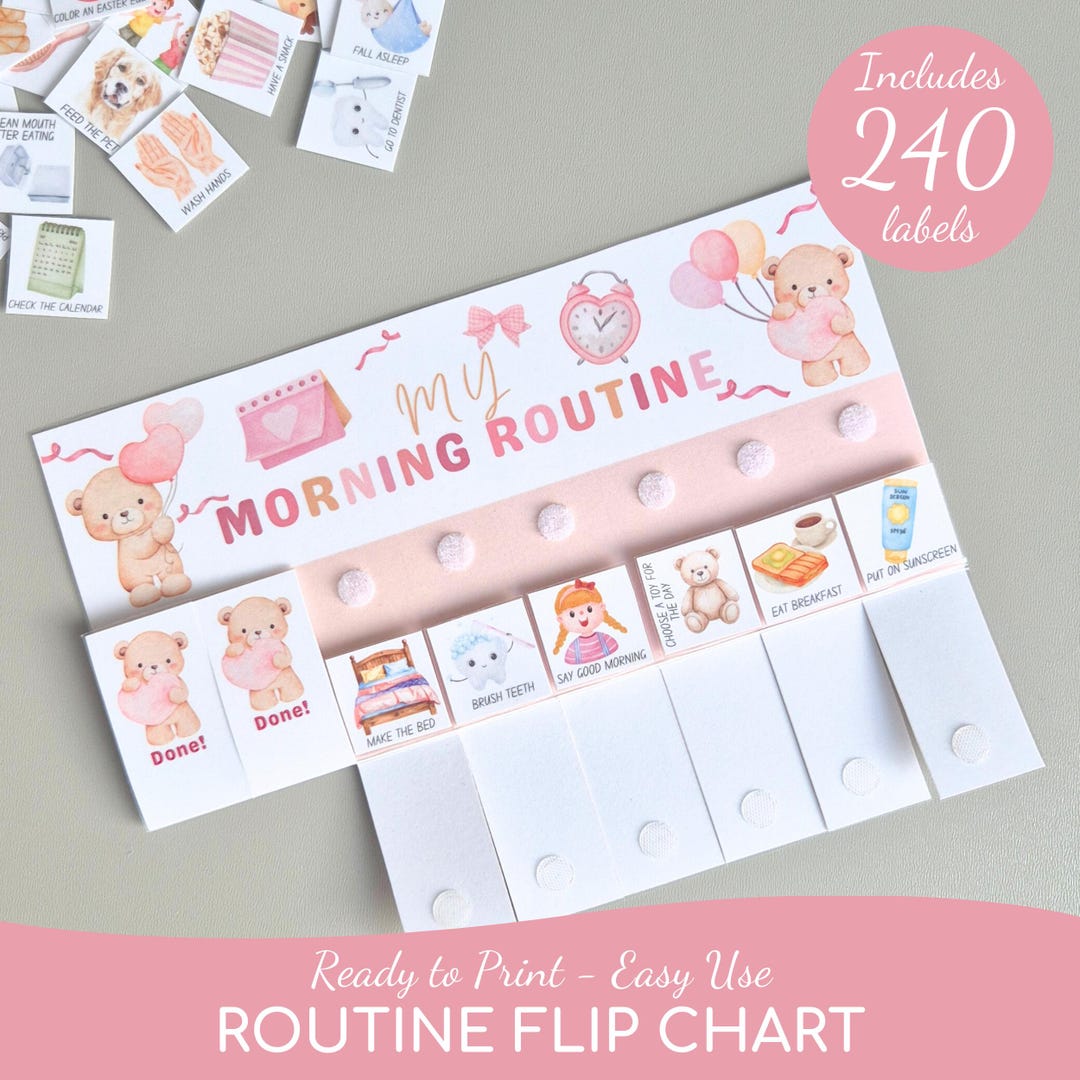 Printable Kids Routine Chart Morning Afternoon and Evening – Visual ...