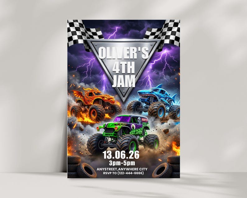 printable invitation,canva invitation,birthday party invit,monster jam birthday,kids birthday invite,monster truck theme,monster truck party,truck birthday party,monster truck invite,monster jam invite,birthday invitation,digital invitation,editable invitation