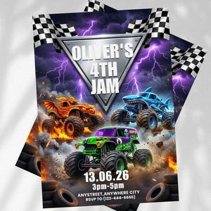 printable invitation,canva invitation,birthday party invit,monster jam birthday,kids birthday invite,monster truck theme,monster truck party,truck birthday party,monster truck invite,monster jam invite,birthday invitation,digital invitation,editable invitation