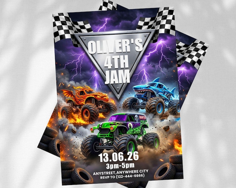 printable invitation,canva invitation,birthday party invit,monster jam birthday,kids birthday invite,monster truck theme,monster truck party,truck birthday party,monster truck invite,monster jam invite,birthday invitation,digital invitation,editable invitation