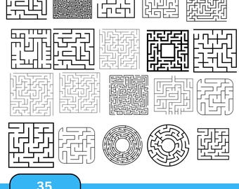 Maze SVG Bundle |  Vector Cut Files for Cricut | Maze Puzzle Clipart | Digital Download