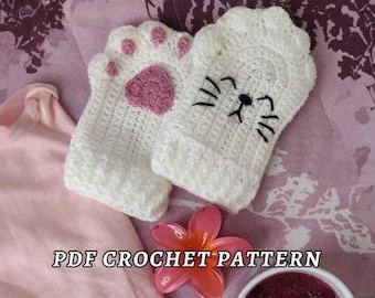 Cat Fingerless Gloves Crochet Pattern – Cute Amigurumi-Inspired Digital Crochet Pattern for Cozy Handmade Gifts