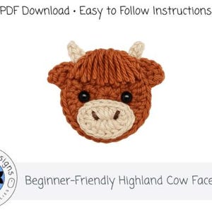 Virkmönster för höglandskon i PDF-format – Söt amigurumi-kodesign för gör-det-själv-presenter, dekorationer och virkprojekt för nybörjare