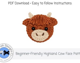 Highland Cow Crochet Pattern PDF – Cute Amigurumi Cow Design for DIY Gifts, Decor & Beginner Crochet Projects