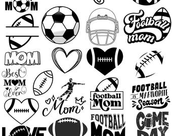 Football Mom SVG PNG: Love Football Mama Design Digital Download