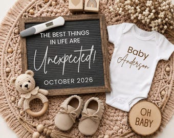 Digital Pregnancy Announcement Template with Test, Neutral Baby Announcement