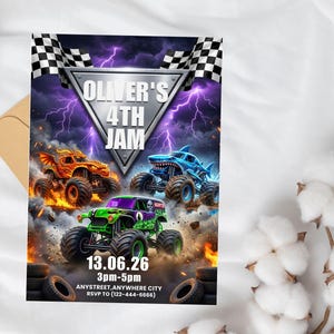 printable invitation,canva invitation,birthday party invit,monster jam birthday,kids birthday invite,monster truck theme,monster truck party,truck birthday party,monster truck invite,monster jam invite,birthday invitation,digital invitation,editable invitation