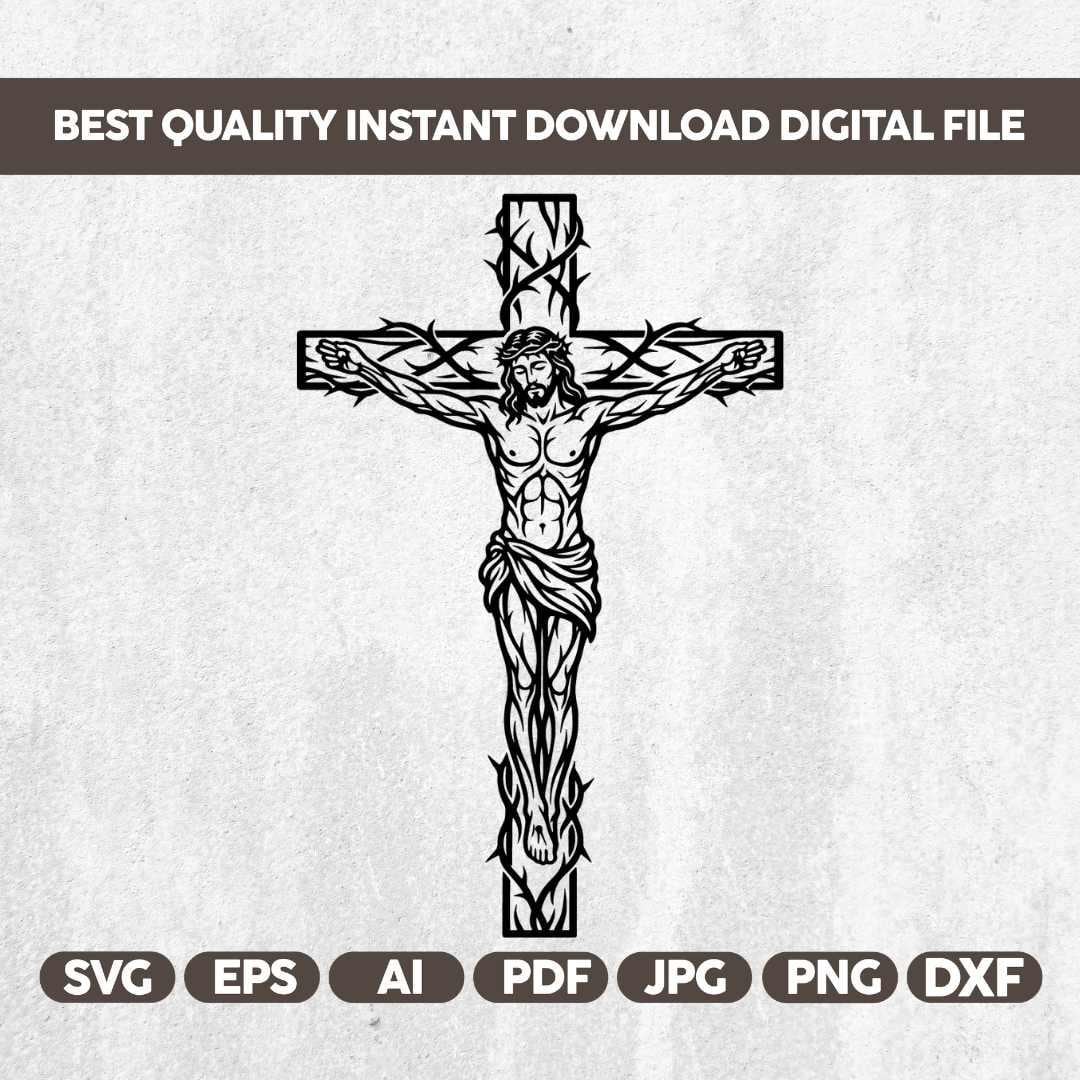Inri Vector File Jesus Crucifixion Svg, Png, Dxf, Jpg, Jesus on Cross INRI, Christian ...