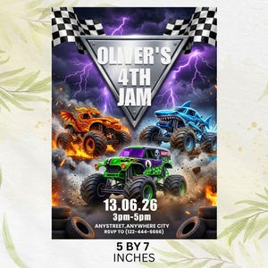 printable invitation,canva invitation,birthday party invit,monster jam birthday,kids birthday invite,monster truck theme,monster truck party,truck birthday party,monster truck invite,monster jam invite,birthday invitation,digital invitation,editable invitation