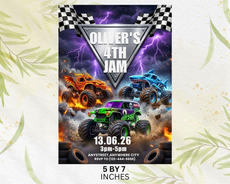 printable invitation,canva invitation,birthday party invit,monster jam birthday,kids birthday invite,monster truck theme,monster truck party,truck birthday party,monster truck invite,monster jam invite,birthday invitation,digital invitation,editable invitation