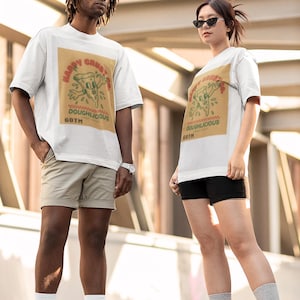 The PIE- Oversized Tee, Boxy Streetwear Top, Gender Neutral Unisex T-shirt, Vintage Wash Soft Cotton, Comfy Loose Fit Shirt, Graphic Print,