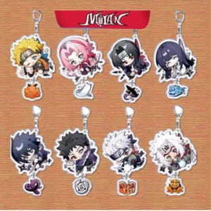 Naruto Uzumaki Keychain, Sasuke Uchiha Keyring, Kakashi Hatake cartoon Gift, Acrylic Anime Toy