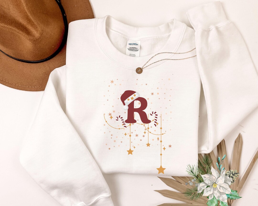 Christmas Letter R Sweatshirt PNG, Personalized Initial Design, Holiday ...