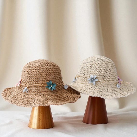 Floral Sun Hat for Women – Foldable Multicolor Crochet  display picture 1