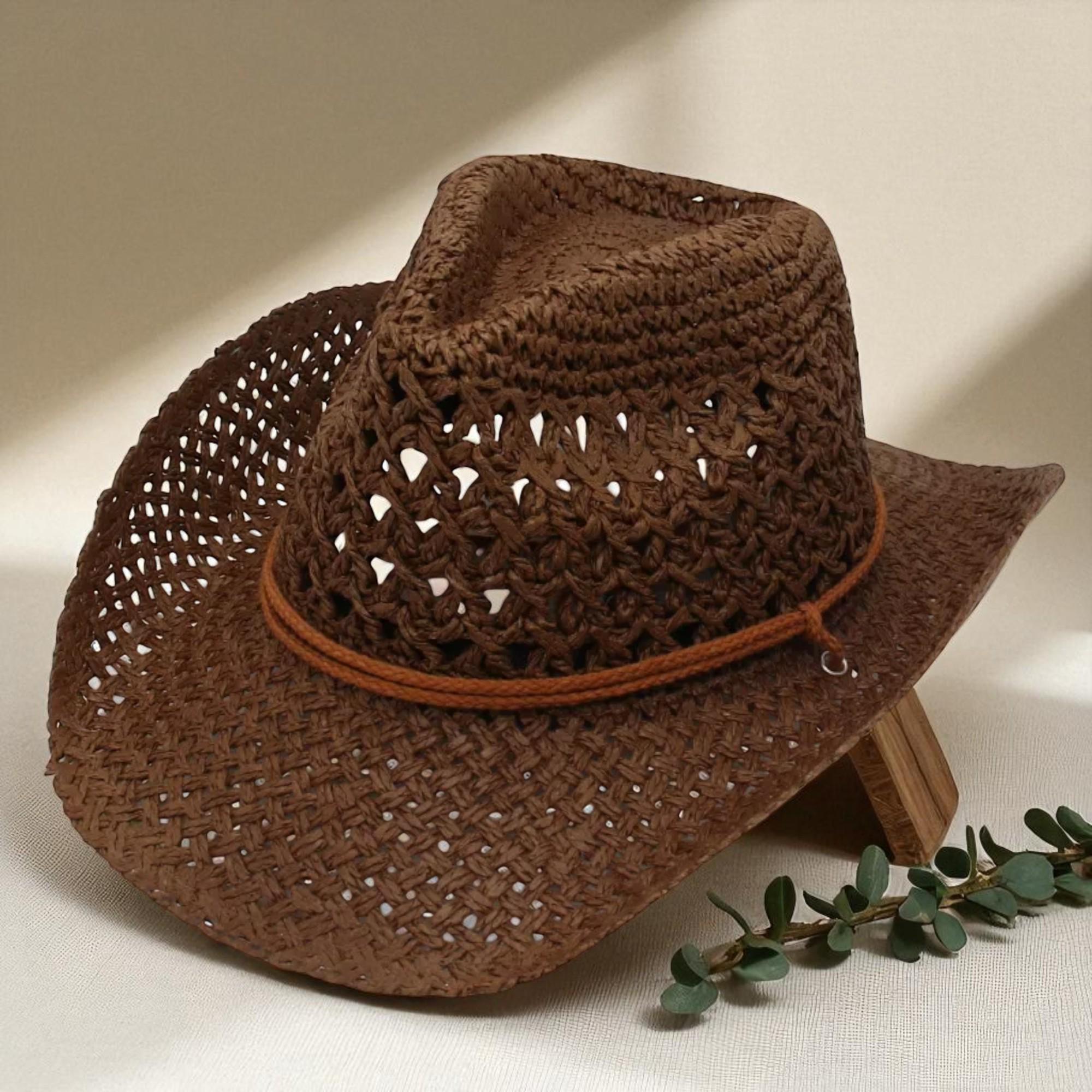 Vintage Western Cowboy Sun Hat for Men & Women – Straw 