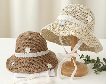 Handmade Summer Sun Hat – Foldable Wide Brim Beach Hat | Floral Bucket Style | Outdoor UV Protection Seaside Accessory