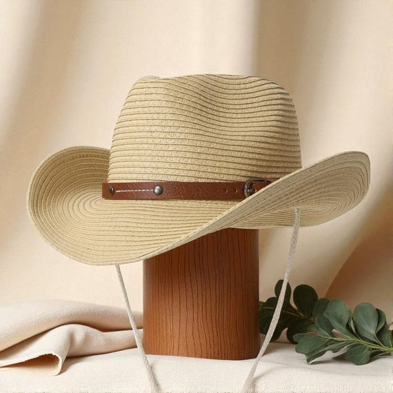 Wide Brim Western Cowboy Hat for Men & Women – Summer Sun  display picture 2
