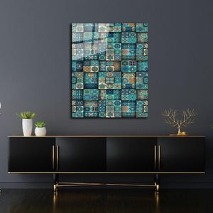 Modern Abstract Glass Wall Art: Shatter-Resistant Print
