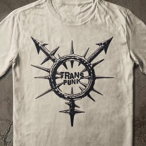 Spiky Transgender Pride Punk T-shirt | Trans Symbol, Queer Crust Punk