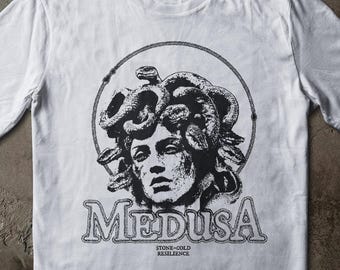 Medusa Stone-Cold Resilience T-Shirt | Gorgon Mythology Dark Academia Top