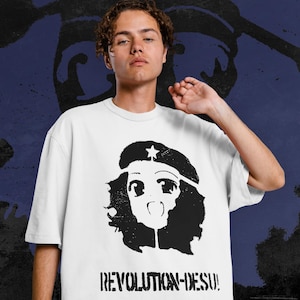 Revolution Desu Anime Meme Tee,Queer Radical Shirt, Leftist Meme Core Top, Y2K Grunge Anime Print, Alt Pride Clothing, Kawaii Punk image 7
