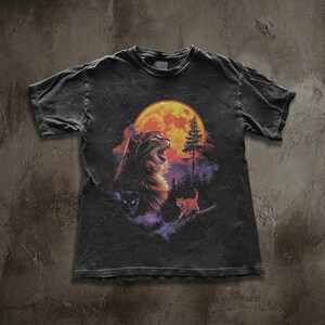 90s Howling Cat Montage Tee | Grunge Feline Graphic Print Shirt