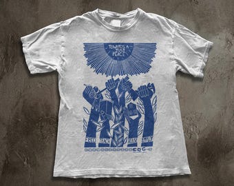 Towards a Just Peace Tee, Collective Liberation Shirt, Mutual Aid Graphic Top,  Grassroots Activist Apparel, Anti-War Protest Art