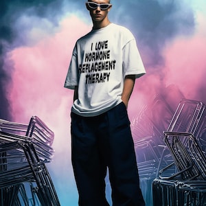 I Love Hormone Replacement Therapy Shirt, Metal Font Trans Pride Tee, Horror Slime Aesthetic Graphic, Gender Affirming Care Apparel image 8