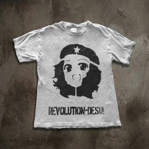 Revolution Desu Anime Meme Tee,Queer Radical Shirt, Leftist Meme Core Top, Y2K Grunge Anime Print, Alt Pride Clothing, Kawaii Punk image 1