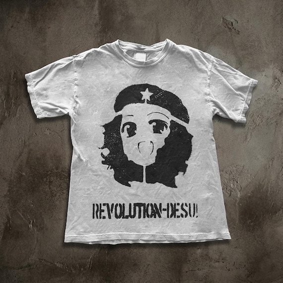 Revolution Desu Anime Meme Tee,Queer Radical Shirt, Leftist Meme Core Top, Y2K Grunge Anime Print, Alt Pride Clothing, Kawaii Punk
