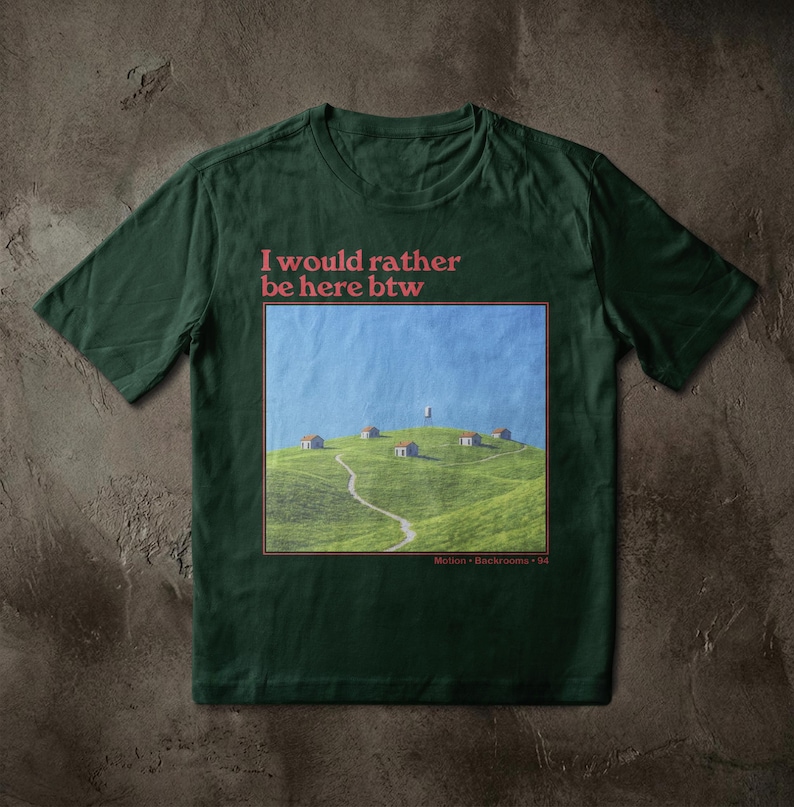 Backrooms Level 94 Liminal Space Graphic Tee | Vintage Postcard Dreamcore image 7