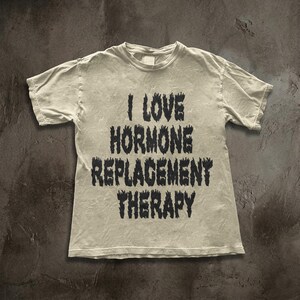 I Love Hormone Replacement Therapy Shirt, Metal Font Trans Pride Tee, Horror Slime Aesthetic Graphic, Gender Affirming Care Apparel image 5