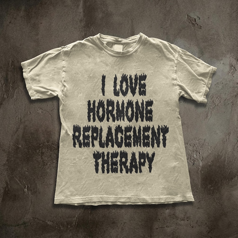 I Love Hormone Replacement Therapy Shirt, Metal Font Trans Pride Tee, Horror Slime Aesthetic Graphic, Gender Affirming Care Apparel image 5