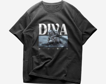 Camisa Diva Down, camiseta meme divertida, top Tumblr, camiseta con gráfico viral, camiseta unisex de moda