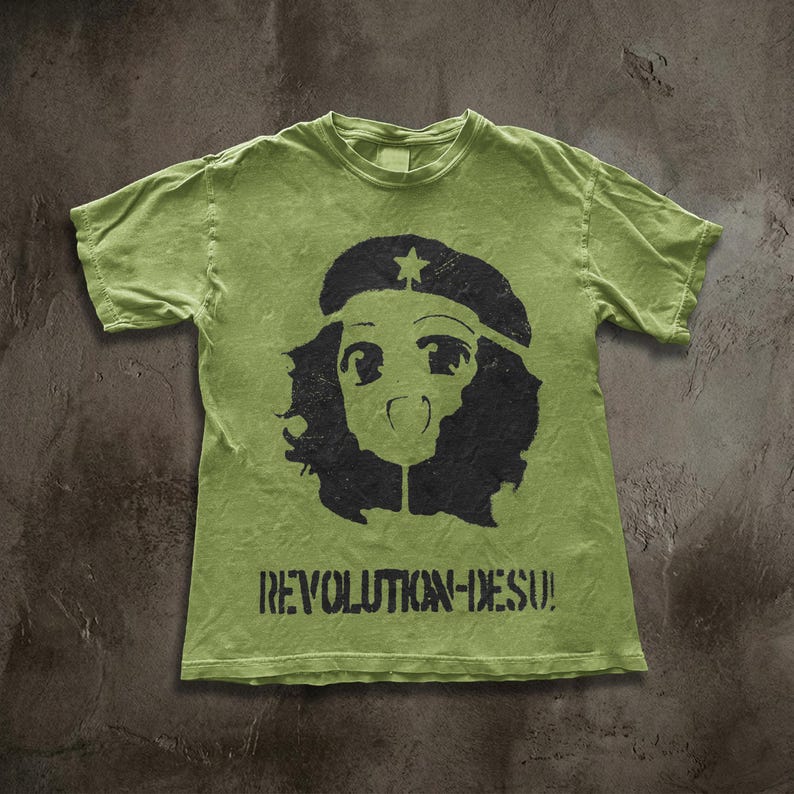 Revolution Desu Anime Meme Tee,Queer Radical Shirt, Leftist Meme Core Top, Y2K Grunge Anime Print, Alt Pride Clothing, Kawaii Punk image 4