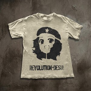 Revolution Desu Anime Meme Tee,Queer Radical Shirt, Leftist Meme Core Top, Y2K Grunge Anime Print, Alt Pride Clothing, Kawaii Punk image 5