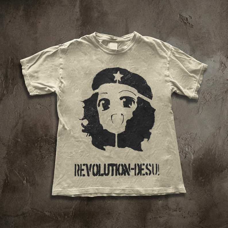 Revolution Desu Anime Meme Tee,Queer Radical Shirt, Leftist Meme Core Top, Y2K Grunge Anime Print, Alt Pride Clothing, Kawaii Punk image 5