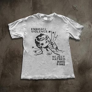 Anti-Fascist Protest Woodcut Art Tee | Vintage Punk Grunge